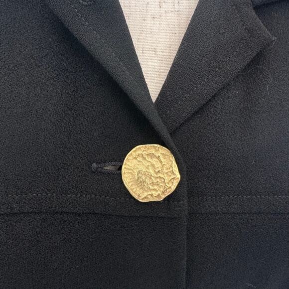 Simona Womens Long Jacket or Dress Size 12 AU* Black 100% Wool Oversized Buttons - Picture 6 of 14